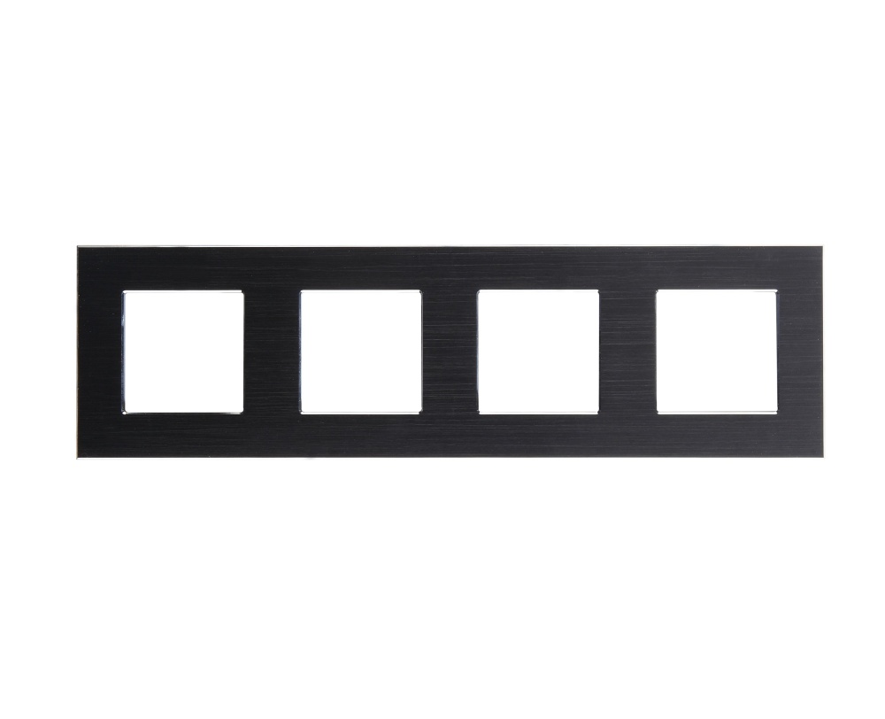 Купить Рамка 4 поста 299*86мм,алюминий, цвет черный в интернет-магазине Mvava.ru