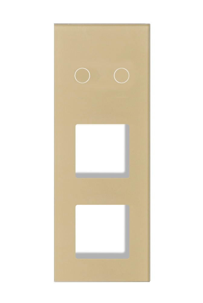 Купить Рамка комби вертикальная 3 поста (2G+2F) 228*86мм, стекло, цвет золотой в интернет-магазине Mvava.ru