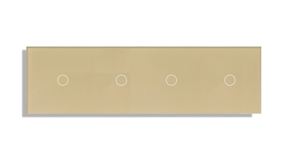 Купить Сенсорный выключатель 4 клавиши, 4 поста (1G+1G+1G+1G) стекло 299х86мм цвет золотой в интернет-магазине Mvava.ru