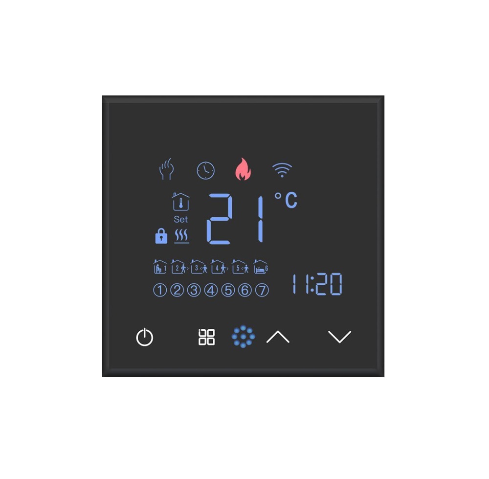 Купить Терморегулятор/Термостат (механизм без рамки) для эл. теплого пола, ZigBee, сенсорный, цвет серый в интернет-магазине Mvava.ru