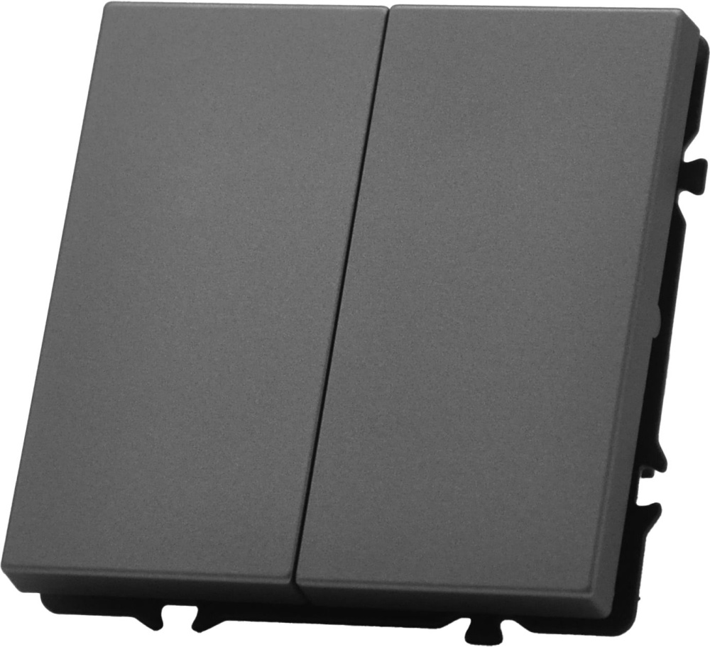 Выключатель echo с самовозвратом (Reset, Кнопка), 2 клавиши, (без рамки) цвет серый MVAVA