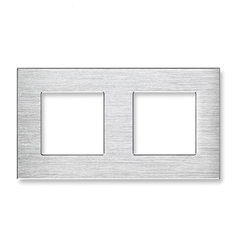 Купить Рамка 2 поста 157*86мм, алюминий, цвет белый в интернет-магазине Mvava.ru