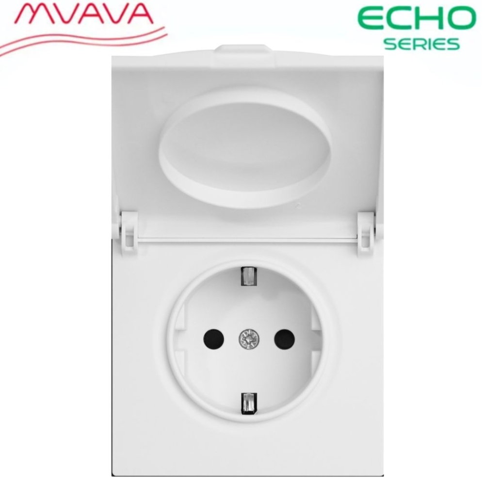 Механизм розетки с крышкой echo (без рамки) 16А, цвет кашемир MVAVA