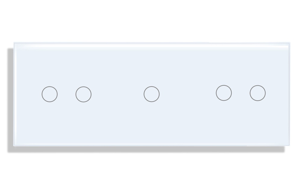 Купить Панель 3 поста (2G+1G+2G) 228*86мм, стекло (без выкл.) цвет белый в интернет-магазине Mvava.ru