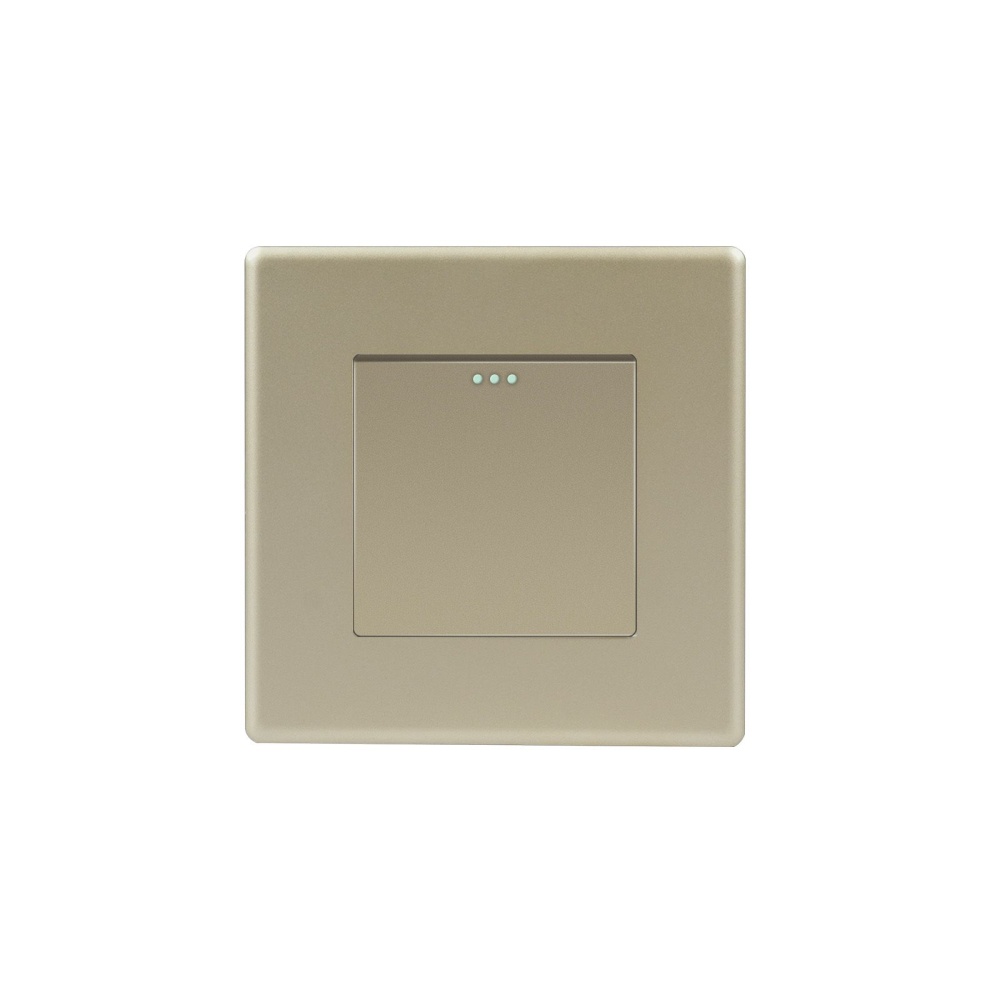 Купить Выключатель проходной, 1 клавиша, 1 пост, рамка пластик 86х86мм цвет золотой в интернет-магазине Mvava.ru