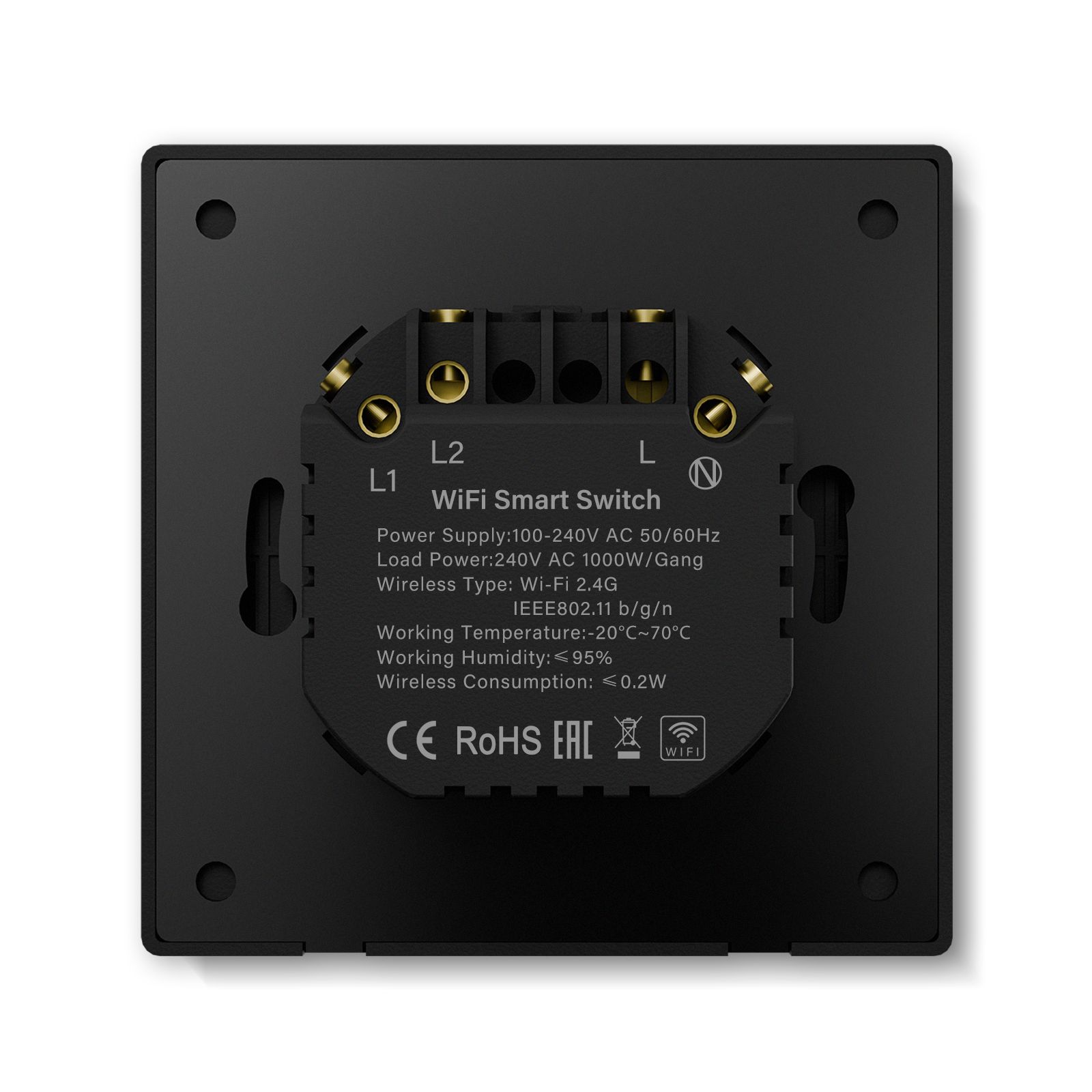 Умный выключатель Wi-Fi Scale, 2кл, 1 пост, рамка 86x86 мм, Алиса, цвет серый MVAVA