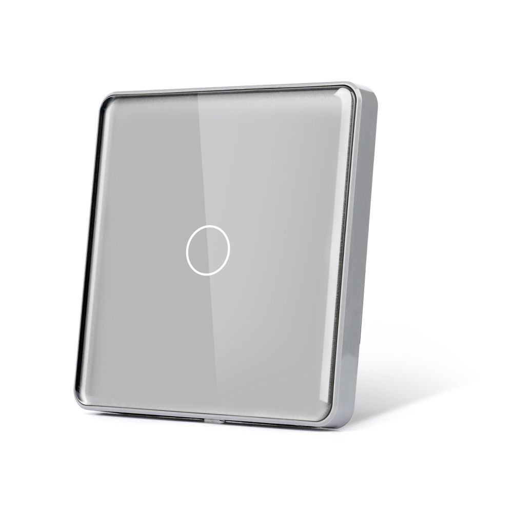 Купить Панель 1 пост (1G) 86*86мм, стекло 2.5D (без выкл.) цвет серый в интернет-магазине Mvava.ru