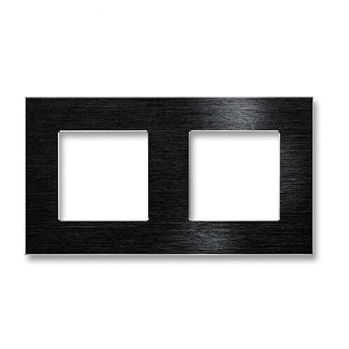 Купить Рамка 2 поста 157*86мм, алюминий, цвет черный в интернет-магазине Mvava.ru