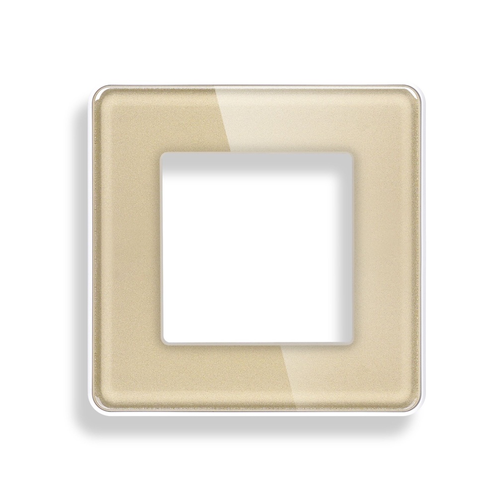 Купить Рамка 1 пост 86*86мм, стекло 2.5D, цвет золотой в интернет-магазине Mvava.ru