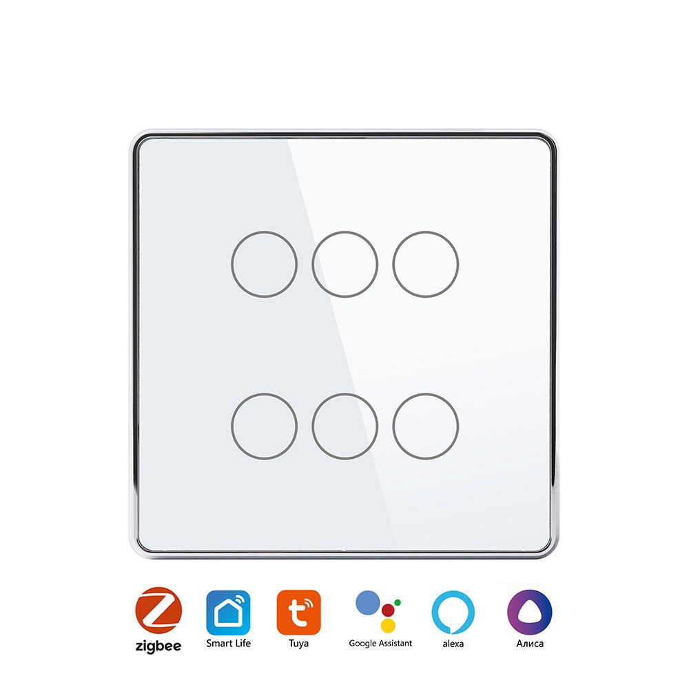 Купить Сенсорный беспроводной переключатель сцен ZigBee 6 кл. цвет белый в интернет-магазине Mvava.ru