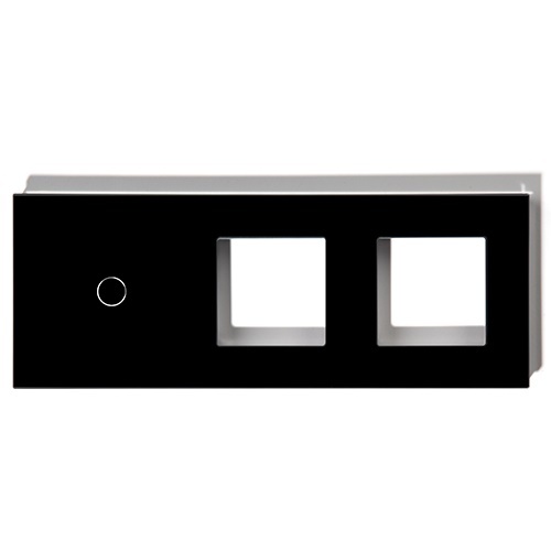 Купить Рамка комби 3 поста (1G+2F) 228*86мм, стекло 2.5D, цвет черный в интернет-магазине Mvava.ru