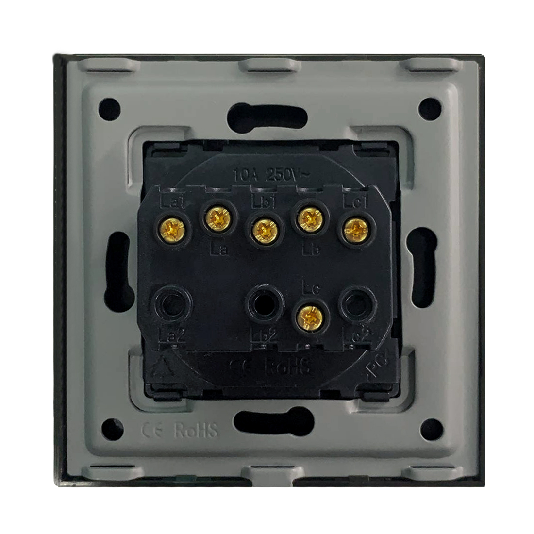 Купить Выключатель трехклавишный, 3 клавиши, рамка стекло Черный в ...