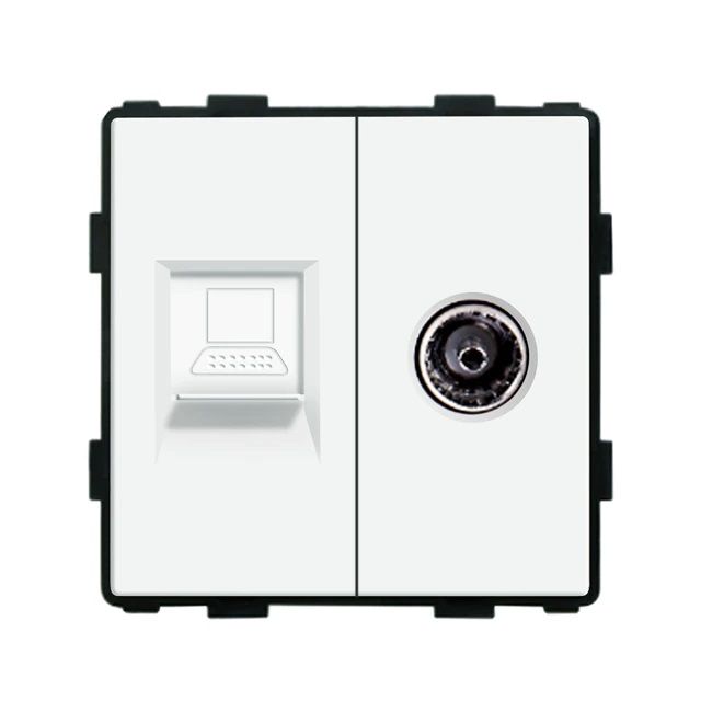 Купить Механизм розетки интернет RJ-45, Cat6/TV, цвет белый в интернет-магазине Mvava.ru