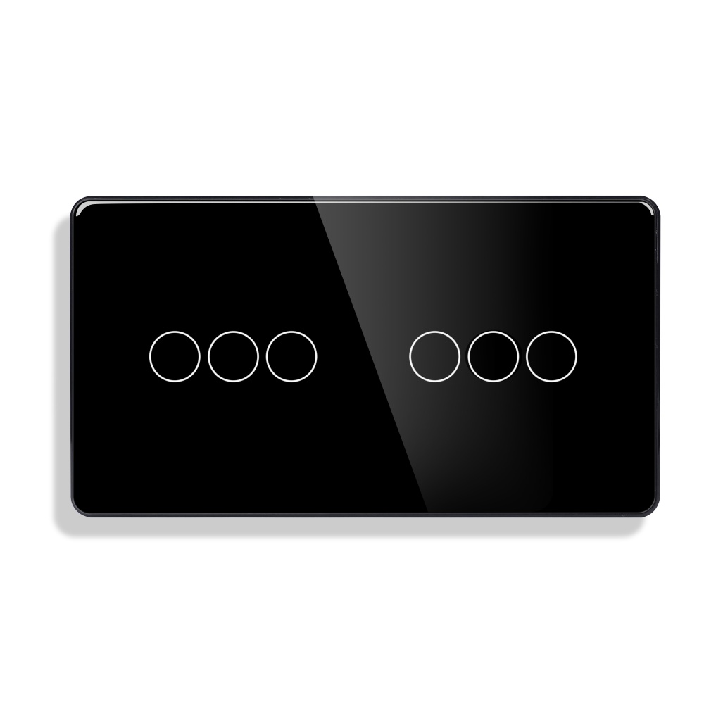 Купить Панель 2 поста (3G+3G) 157*86мм, стекло 2.5D (без выкл.) цвет черный в интернет-магазине Mvava.ru