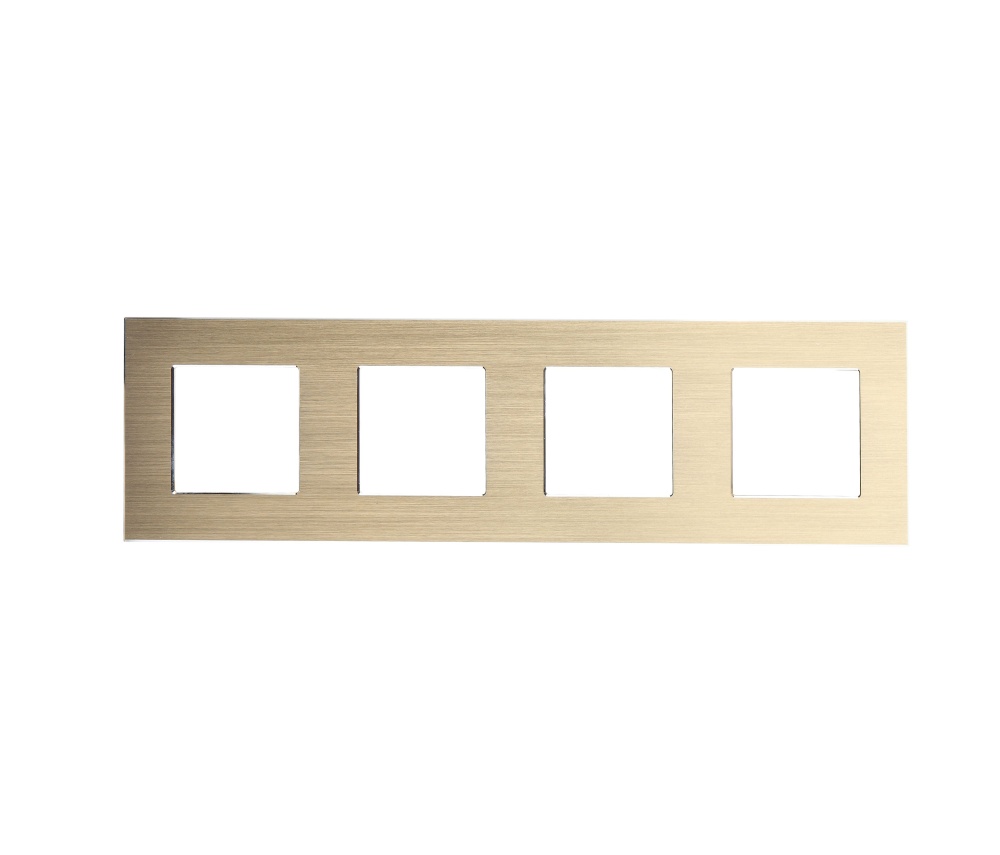 Купить Рамка 4 поста 299*86мм,алюминий, цвет золотой в интернет-магазине Mvava.ru
