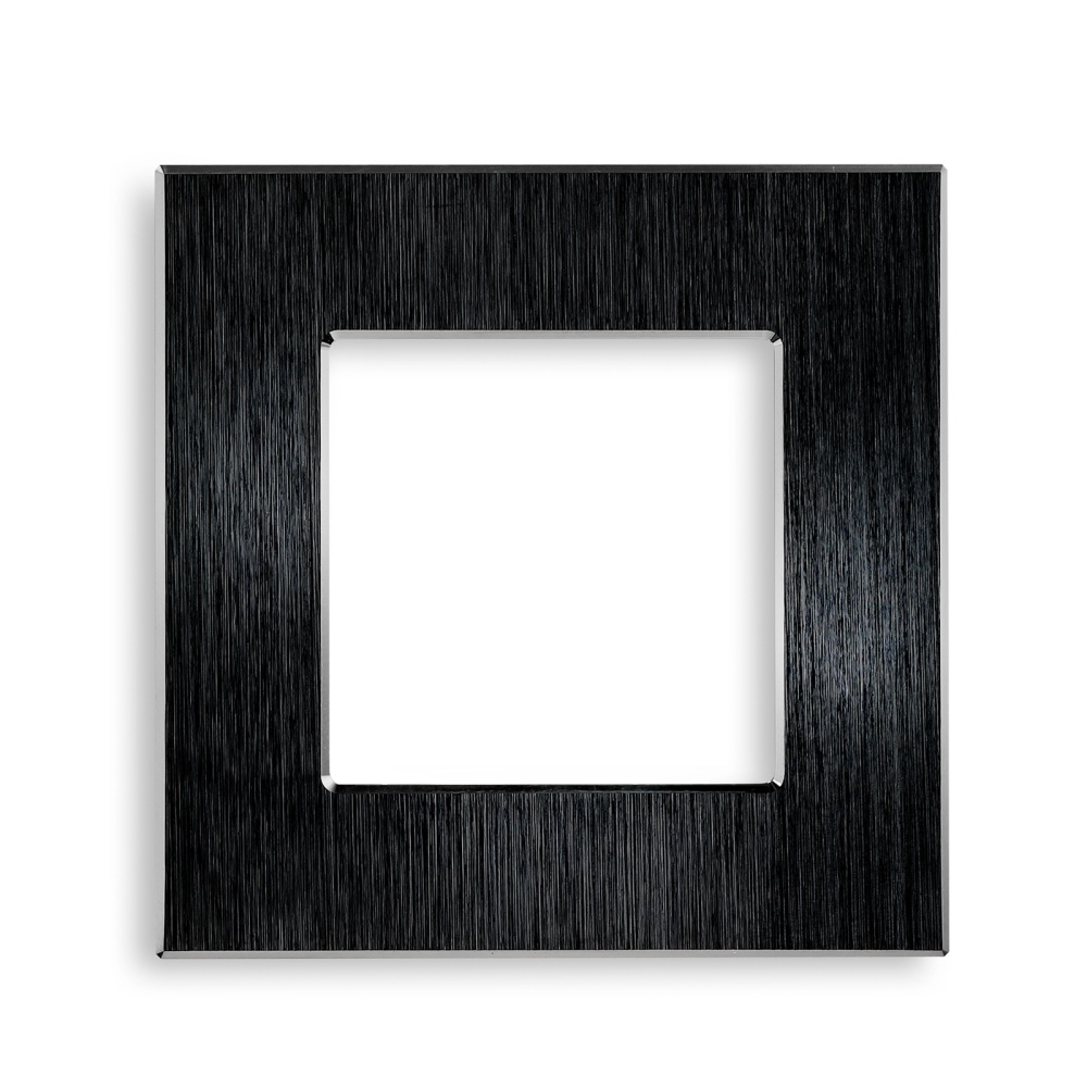 Купить Рамка 1 пост 86*86мм, алюминий, цвет черный в интернет-магазине Mvava.ru