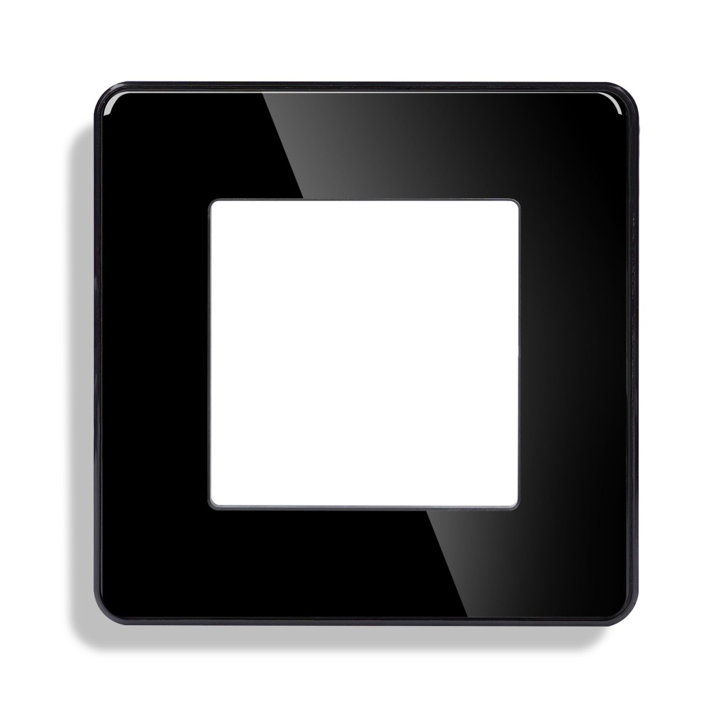 Купить Рамка 1 пост 86*86мм, стекло 2.5D, цвет черный в интернет-магазине Mvava.ru