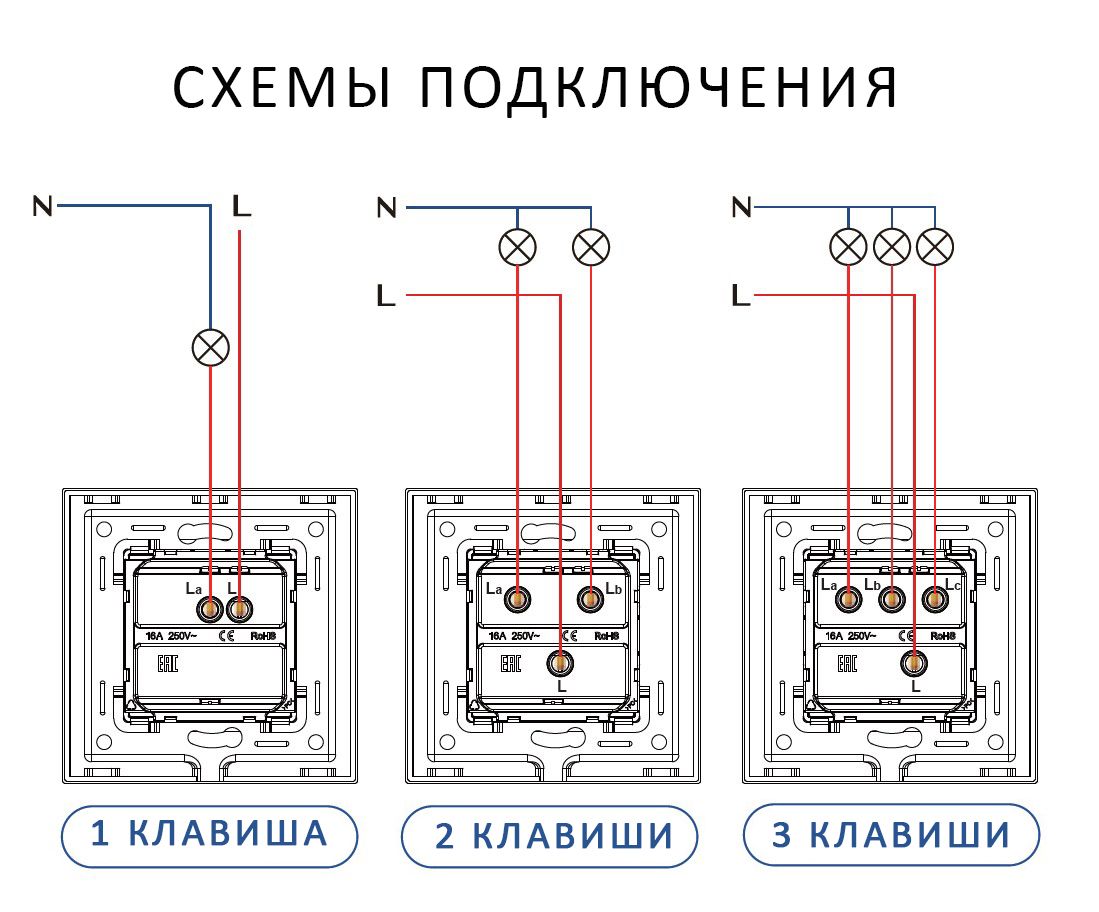 Купить Выключатель самовозвратный 3 клавиши (кнопка, импульсный, без рамки) цвет белый в интернет-магазине Mvava.ru
