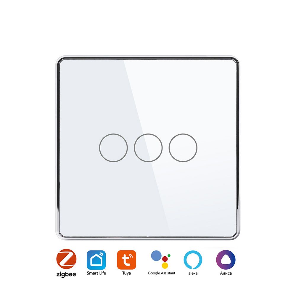 Купить Сенсорный беспроводной переключатель сцен ZigBee 3кл. цвет белый в интернет-магазине Mvava.ru