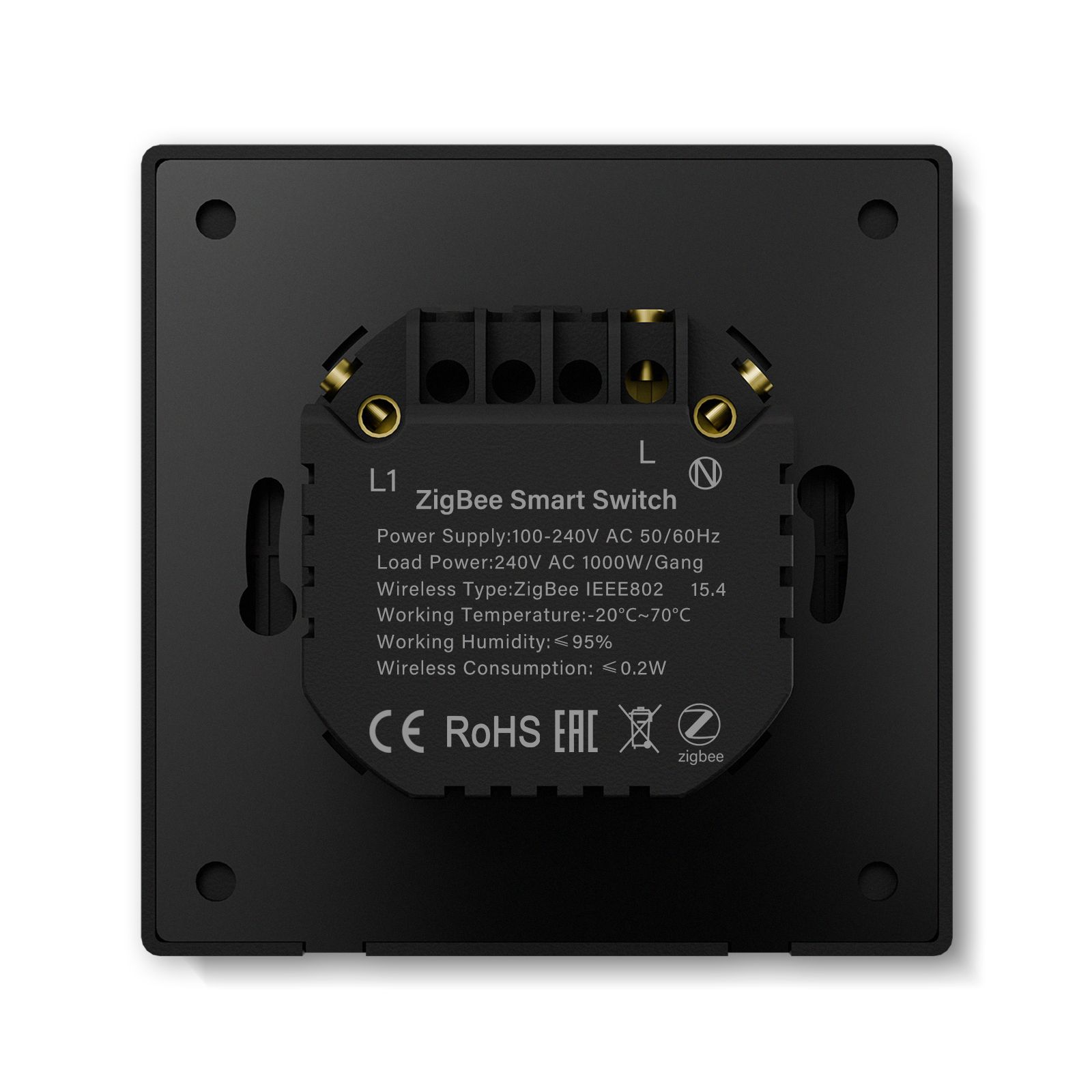 Умный выключатель ZigBee Scale, 1кл, 1 пост, рамка 86x86 мм, Алиса, цвет белый MVAVA