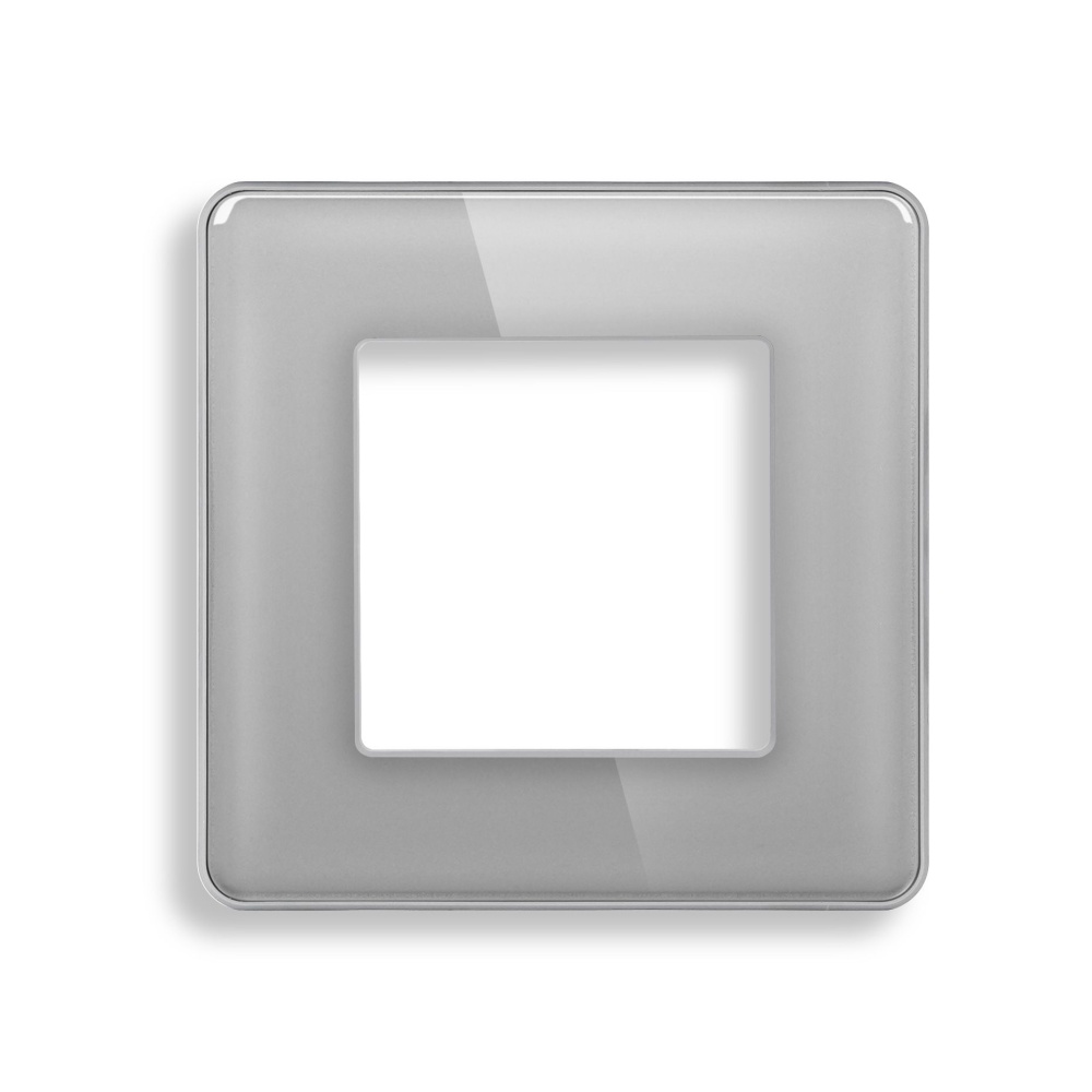 Купить Рамка 1 пост 86*86мм, стекло 2.5D, цвет серый в интернет-магазине Mvava.ru
