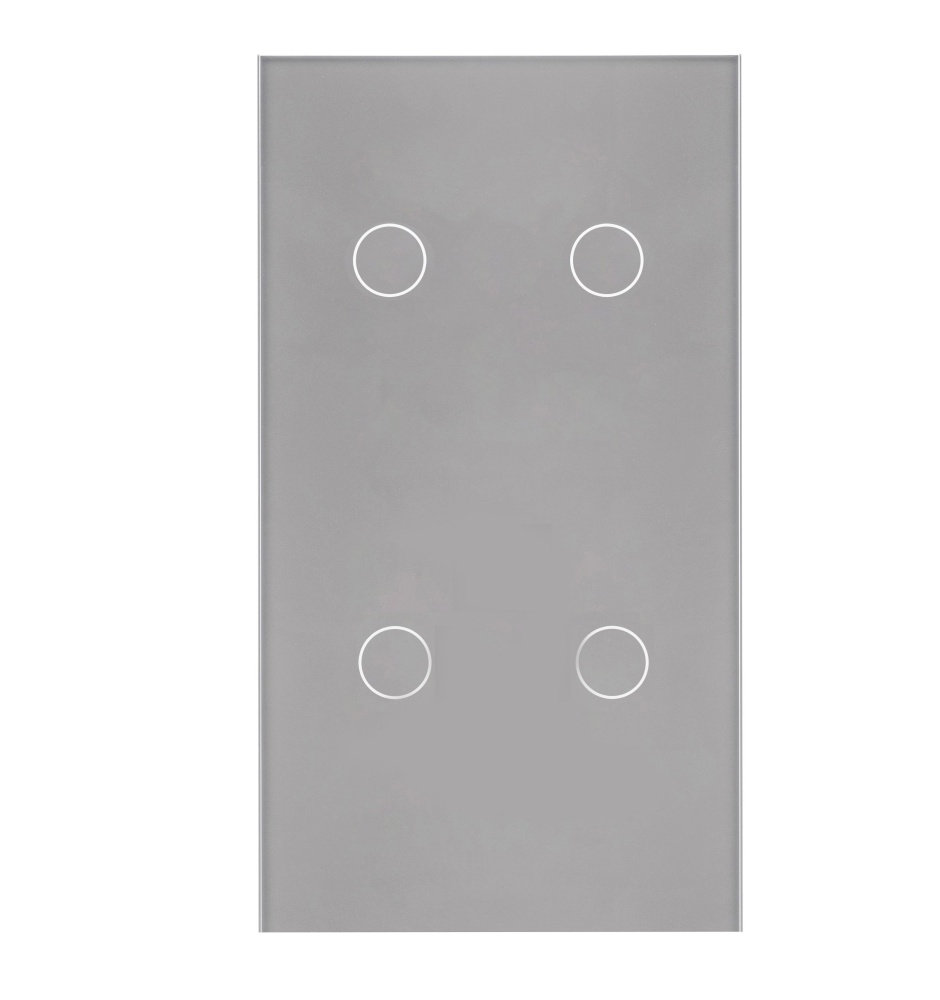 Купить Панель вертикальная 2 поста (2G+2G) 157*86мм, стекло (без выкл.) цвет серый в интернет-магазине Mvava.ru