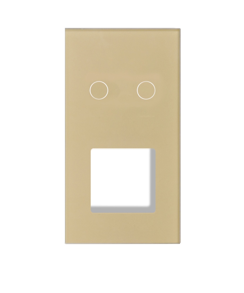 Купить Рамка комби вертикальная 2 поста (2G+1F) 157*86мм, стекло, цвет золотой в интернет-магазине Mvava.ru