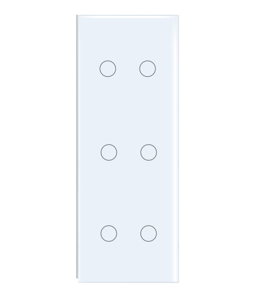 Купить Панель вертикальная 3 поста (2G+2G+2G) 228*86мм, стекло (без выкл.) цвет белый в интернет-магазине Mvava.ru