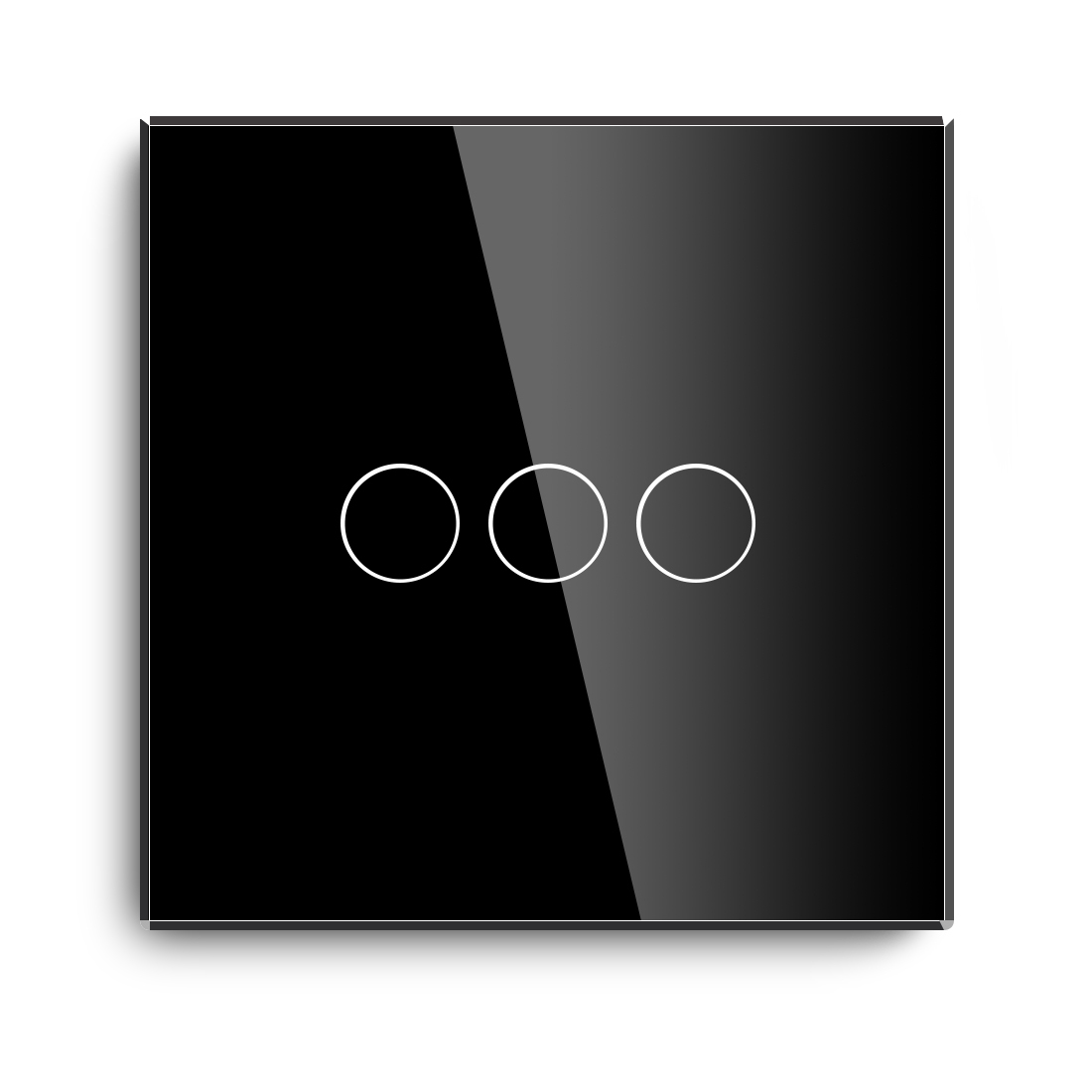 Купить Сенсорный выключатель ZigBee MVAVA, 3 кл. 1 пост, (3G) стекло 86х86мм цвет черный в интернет-магазине Mvava.ru