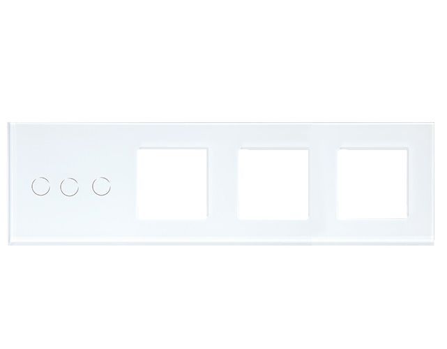 Купить Рамка комби 4 поста (3G+3F) 299*86мм, стекло, цвет белый в интернет-магазине Mvava.ru
