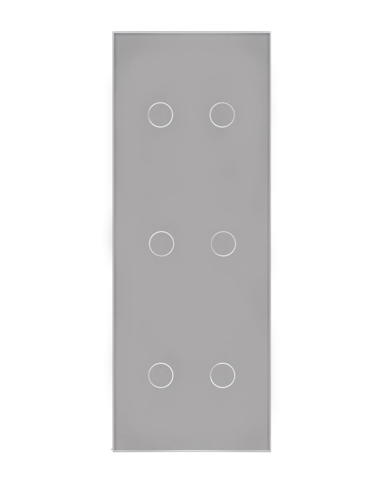 Купить Панель вертикальная 3 поста (2G+2G+2G) 228*86мм, стекло (без выкл.) цвет серый в интернет-магазине Mvava.ru
