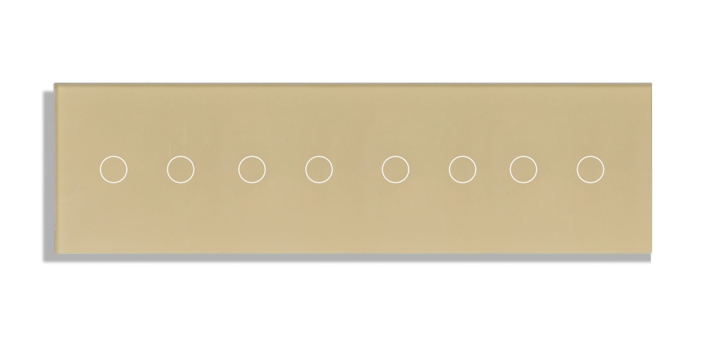 Купить Сенсорный выключатель 8 клавиш, 4 поста (2G+2G+2G+2G) стекло 299х86мм цвет золотой в интернет-магазине Mvava.ru