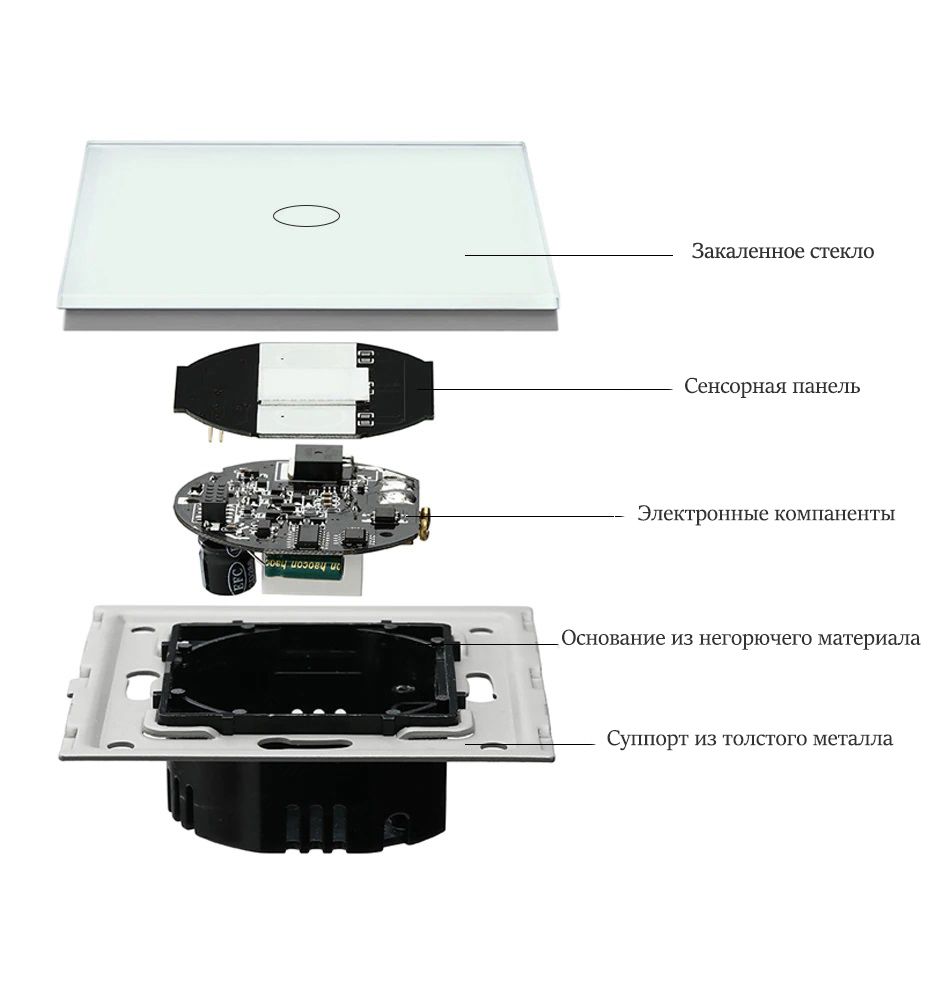 Купить Сенсорный выключатель Zigbee, 1 клавиша 1 пост, (1G) стекло 86х86мм цвет коричневый в интернет-магазине Mvava.ru