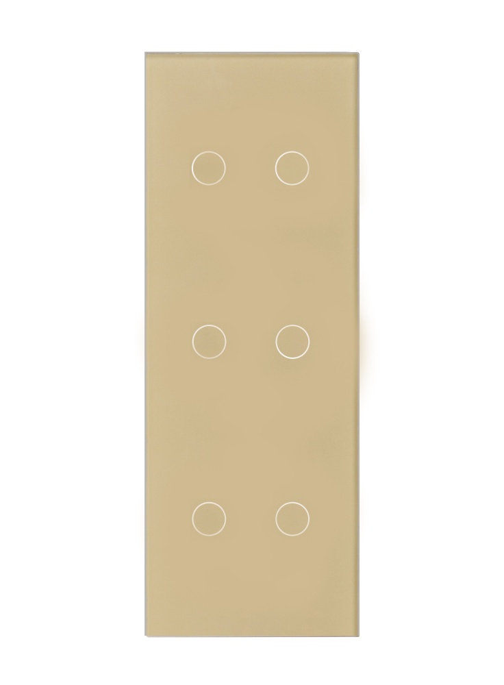 Купить Панель вертикальная 3 поста (2G+2G+2G) 228*86мм, стекло (без выкл.) цвет золотой в интернет-магазине Mvava.ru