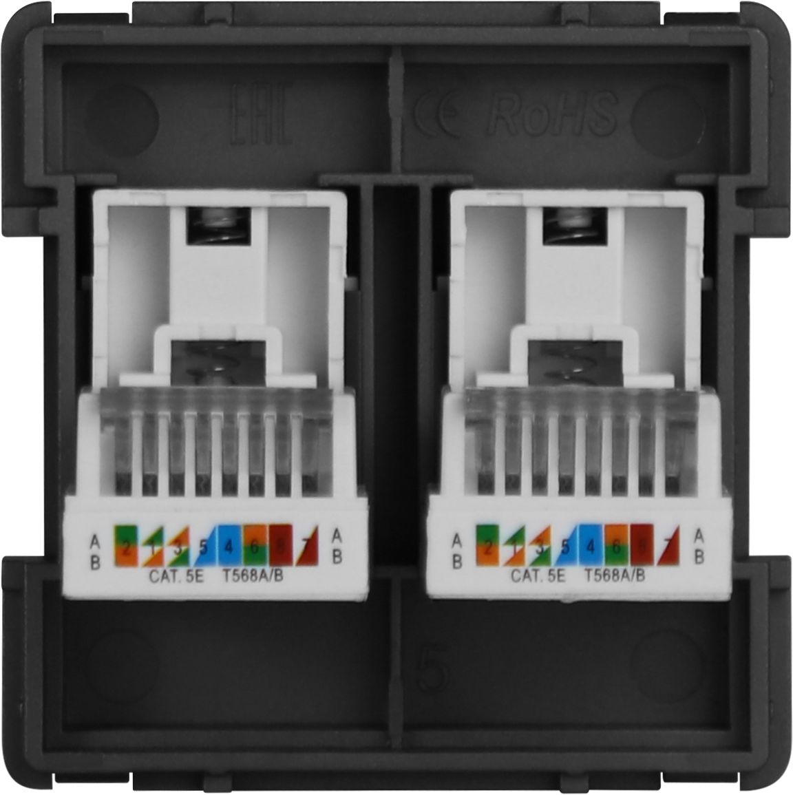 Купить Механизм розетки интернет RJ-45, DualCat6, цвет серый в интернет-магазине Mvava.ru
