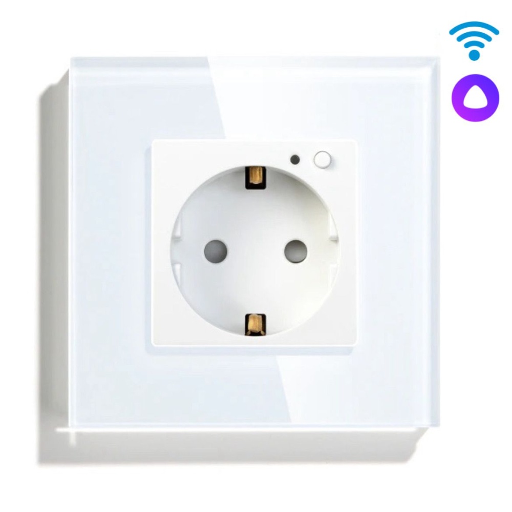 Купить Розетка Wi-FI 1 пост, 16А рамка стекло 86х86мм цвет белый в интернет-магазине Mvava.ru