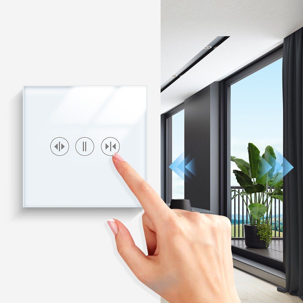 Купить Сенсорный zigbee выключатель для жалюзи с Алисой, цвет белый в интернет-магазине Mvava.ru