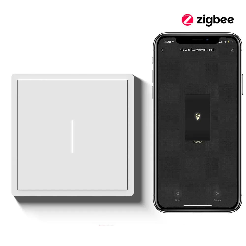 Умный выключатель ZigBee Scale, 1кл, 1 пост, рамка 86x86 мм, Алиса, цвет белый MVAVA