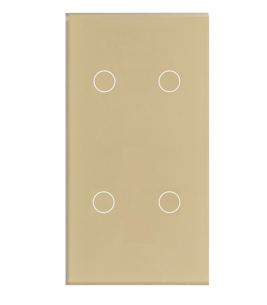 Купить Панель вертикальная 2 поста (2G+2G) 157*86мм, стекло (без выкл.) цвет золотой в интернет-магазине Mvava.ru