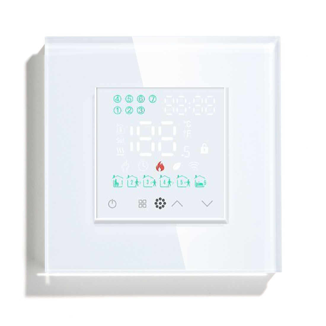 Купить Терморегулятор/Термостат для эл. теплого пола, ZigBee, сенсорный, цвет белый в интернет-магазине Mvava.ru