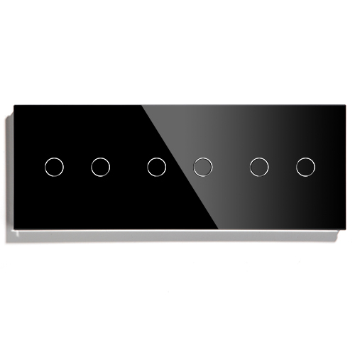 Купить Панель 3 поста (2G+2G+2G) 228*86мм, стекло (без выкл.) цвет черный в интернет-магазине Mvava.ru