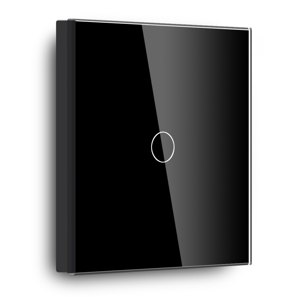 Купить Сенсорный выключатель диммер 1 клавиша 1 пост, (1G) стекло 86х86мм цвет черный в интернет-магазине Mvava.ru