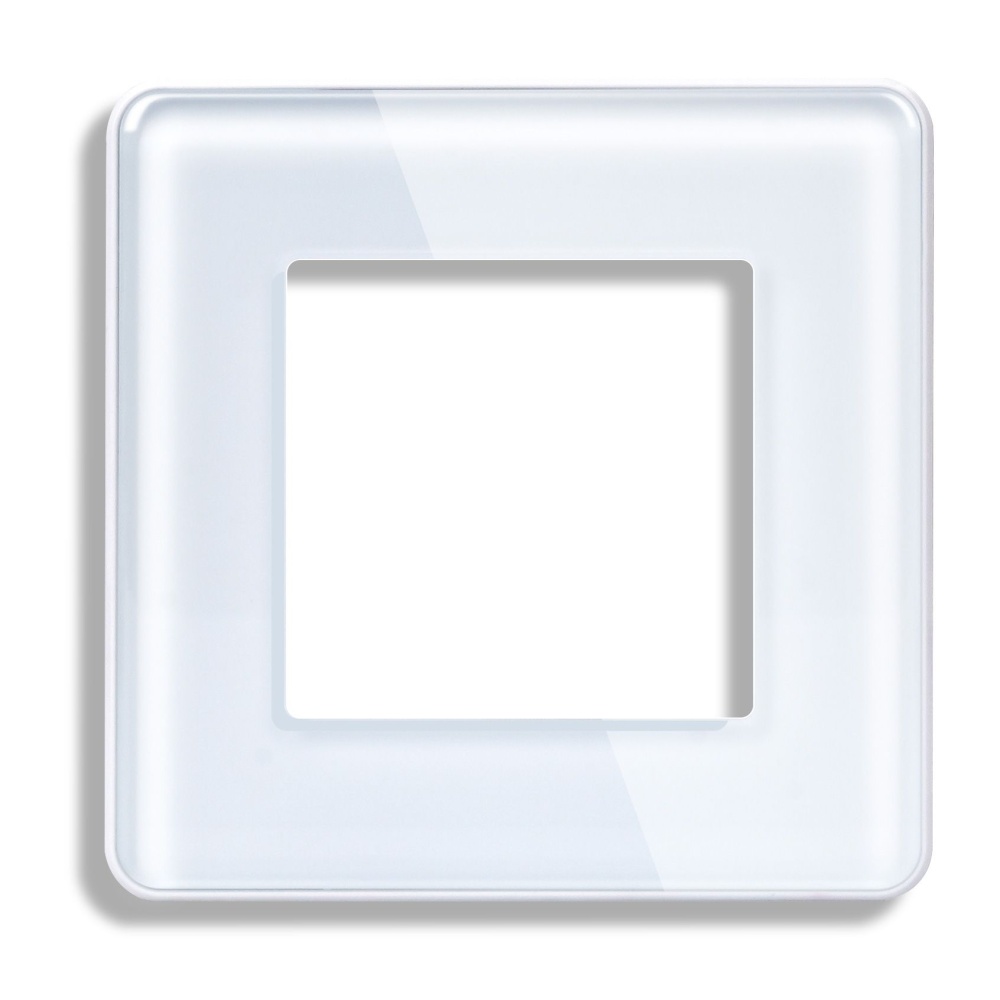 Купить Рамка 1 пост 86*86мм, стекло 2.5D, цвет белый в интернет-магазине Mvava.ru