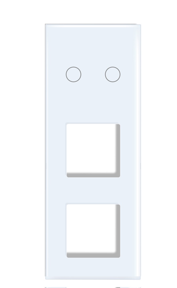 Купить Рамка комби вертикальная 3 поста (2G+2F) 228*86мм, стекло, цвет белый в интернет-магазине Mvava.ru