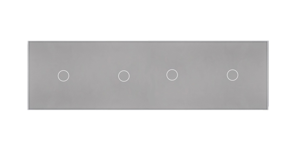 Купить Сенсорный выключатель WiFi 4 клавиши 4 поста (1G+1G+1G+1G) стекло 299х86мм цвет серый в интернет-магазине Mvava.ru