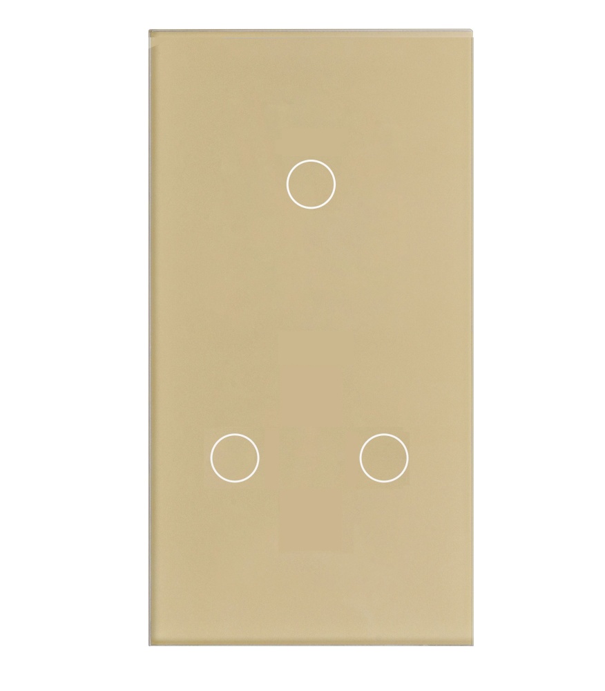 Купить Панель вертикальная 2 поста (1G+2G) 157*86мм, стекло (без выкл.) цвет золотой в интернет-магазине Mvava.ru