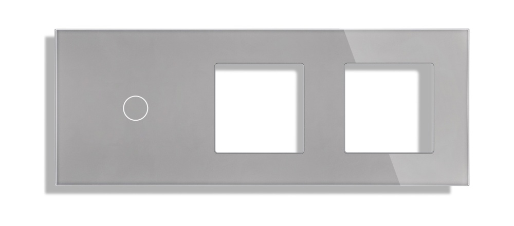 Купить Рамка комби 3 поста (1G+2F) 228*86мм, стекло 2.5D, цвет серый в интернет-магазине Mvava.ru