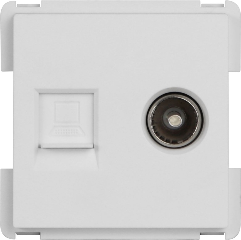 Купить Механизм розетки интернет, Cat6+TV, цвет белый в интернет-магазине Mvava.ru