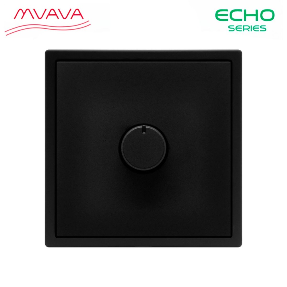 Выключатель диммер echo, 1 пост, рамка пластик 81х81мм, цвет черный MVAVA