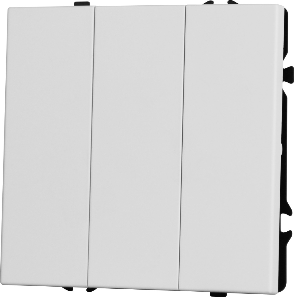 Выключатель echo с самовозвратом (Reset, Кнопка), 3 клавиши, (без рамки) цвет белый MVAVA